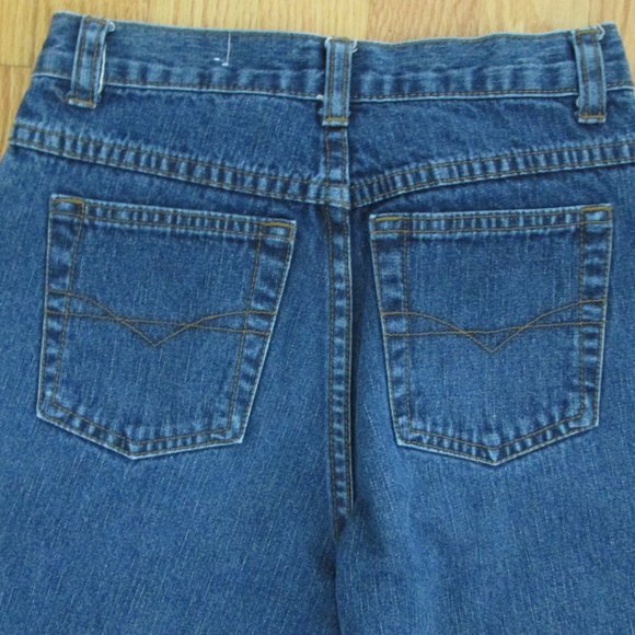 BAILEY'S POINT GIRL'S SIZE 12 JEANS MED BLUE SLUB DENIM FLARE LEG METAL EYELETS - Picture 10 of 13